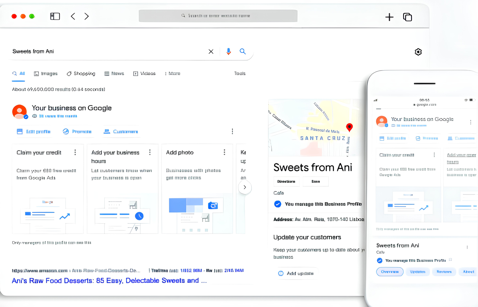 Example of optimized Google Business Profile for a local business